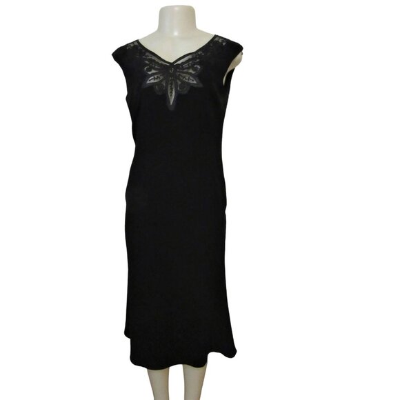New with Tags, $150 Ralph Lauren Black Lace Below the Knee Dress in Size 4 - Picture 1 of 9